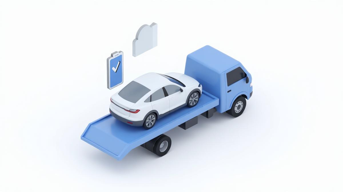 Евакуатор перевозить розряджений електромобіль