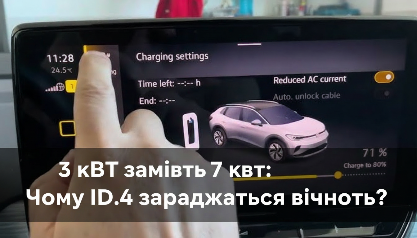 3 кВт замість 7 кВт: Чому ID.4 заряджається вічність і що робити — стаття блогу Ampera про електромобілі та зарядні станції